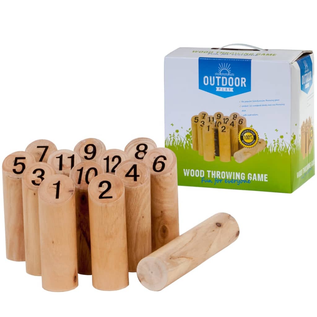 OUTDOOR PLAY Kubb buitenspel met getallen hout
