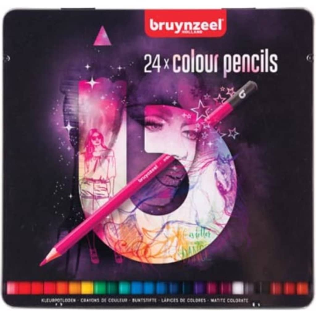 Afbeelding Bruynzeel kleurpotloden Light, metalen doos van 24 stuks door Vidaxl.nl