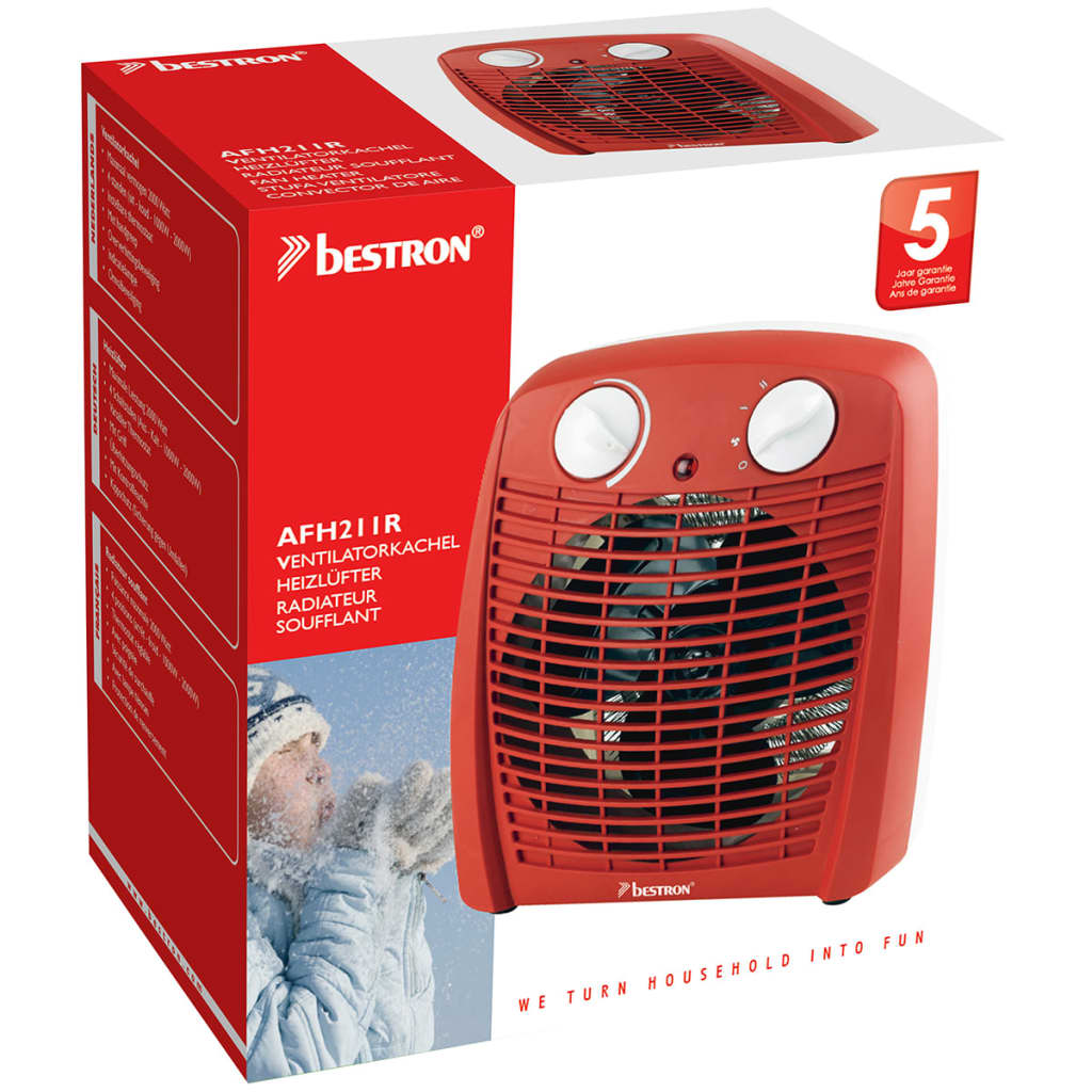 

Bestron Ventilatorkachel 2000 W rood AFH211R
