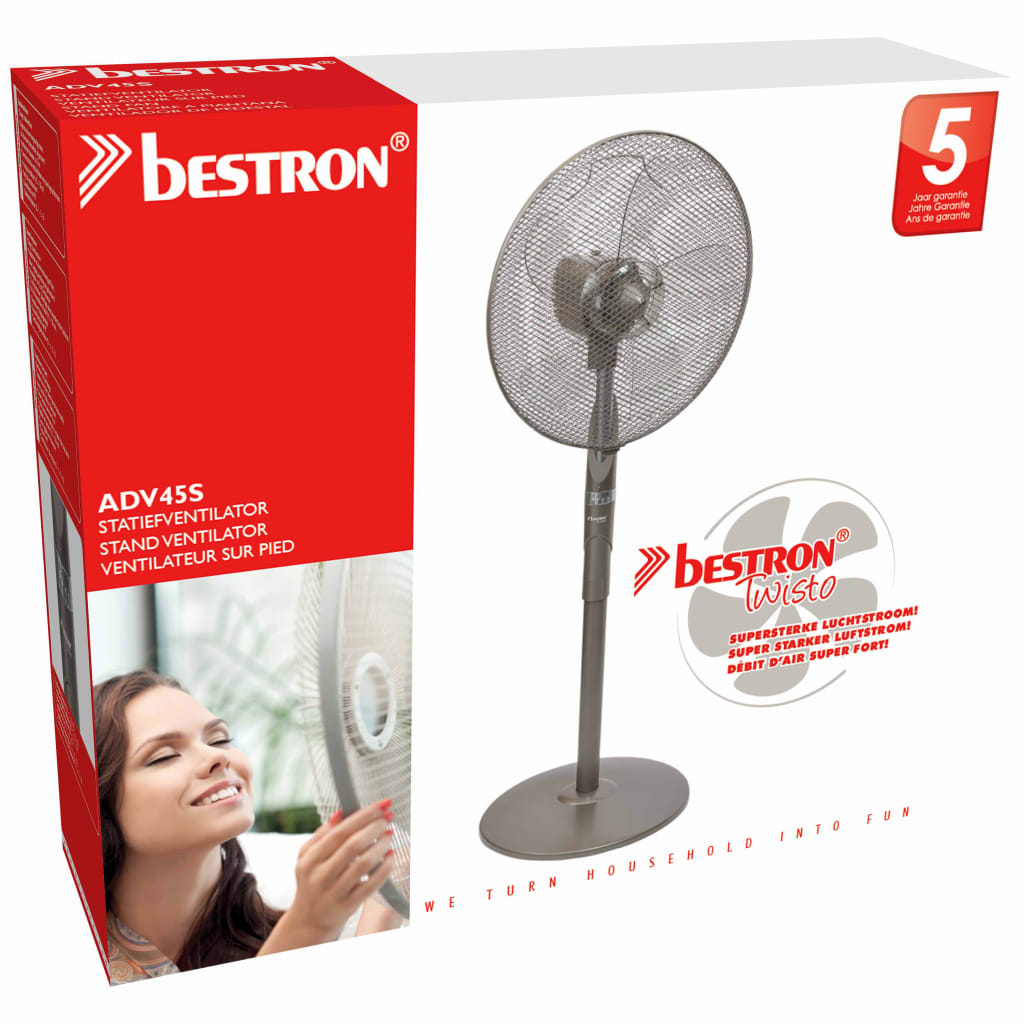 

Bestron Staande ventilator 45 cm grijs ADV45S