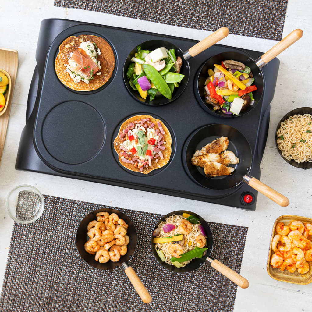 Ensemble De Wok Et Crêpière 6 Personnes AWS600 1000 W Noir Bestron 15 width=274