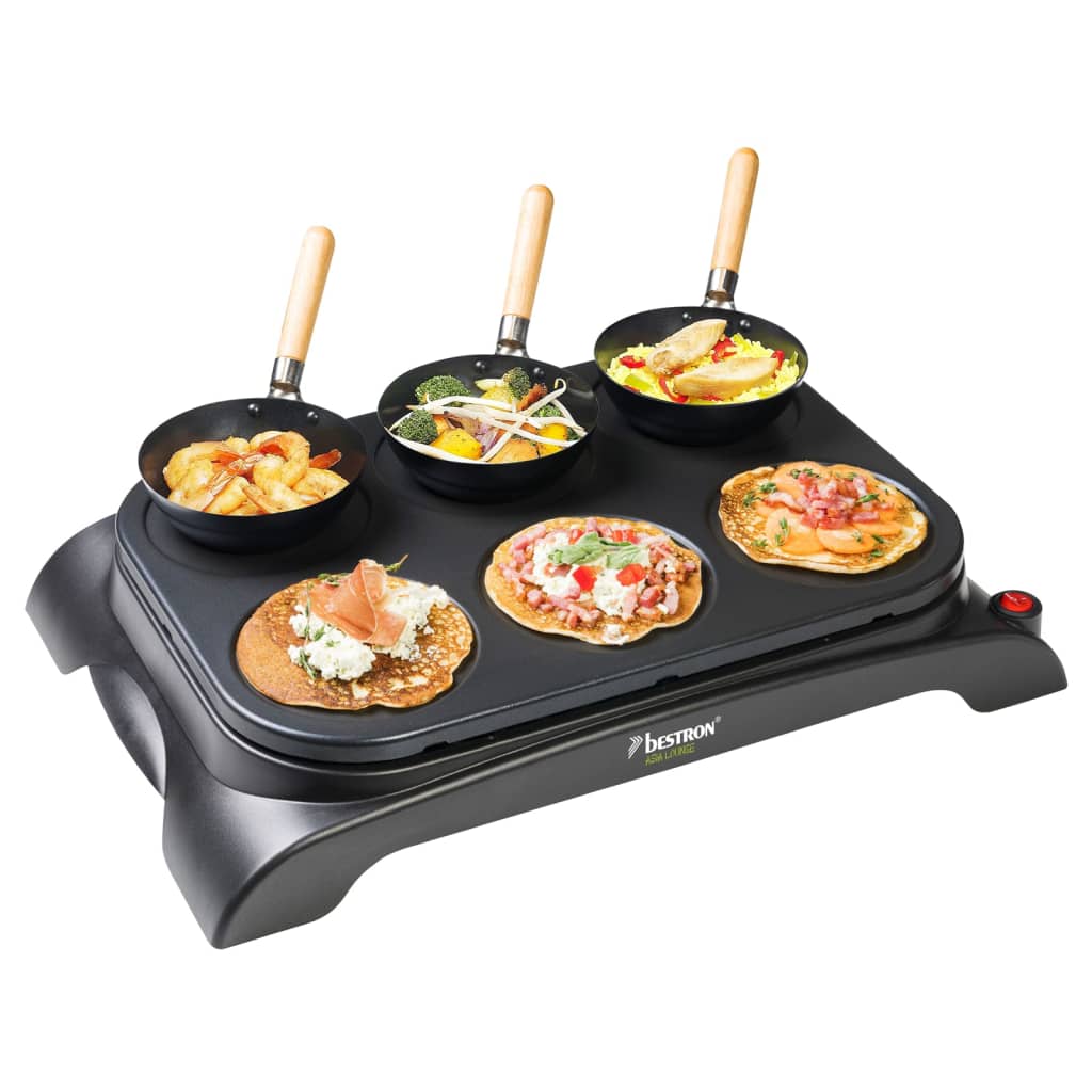 Ensemble De Wok Et Crêpière 6 Personnes AWS600 1000 W Noir Bestron 18 width=274