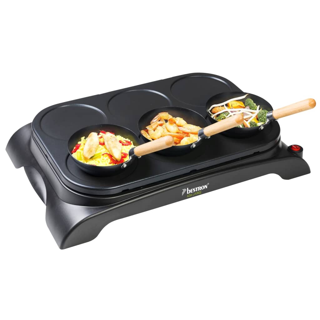 Ensemble De Wok Et Crêpière 6 Personnes AWS600 1000 W Noir Bestron 19 width=274