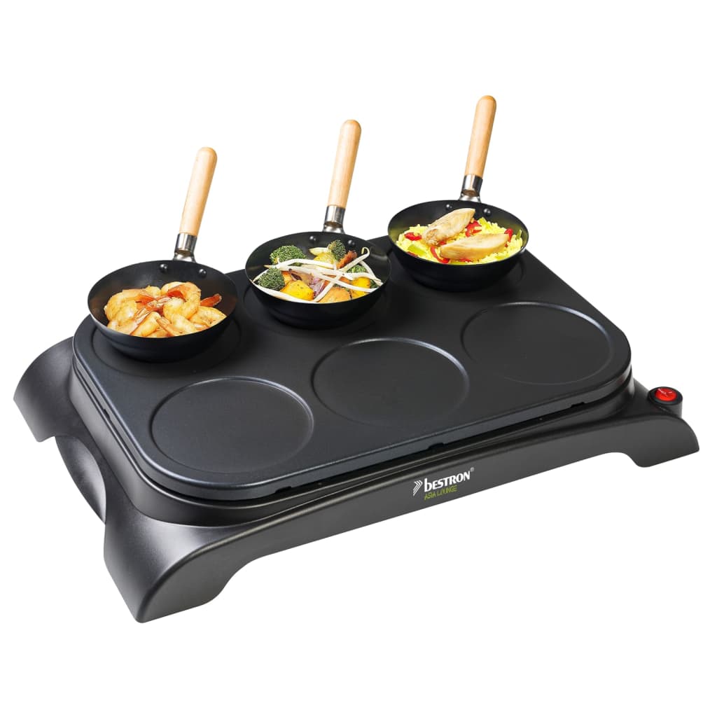 Ensemble De Wok Et Crêpière 6 Personnes AWS600 1000 W Noir Bestron 20 width=274
