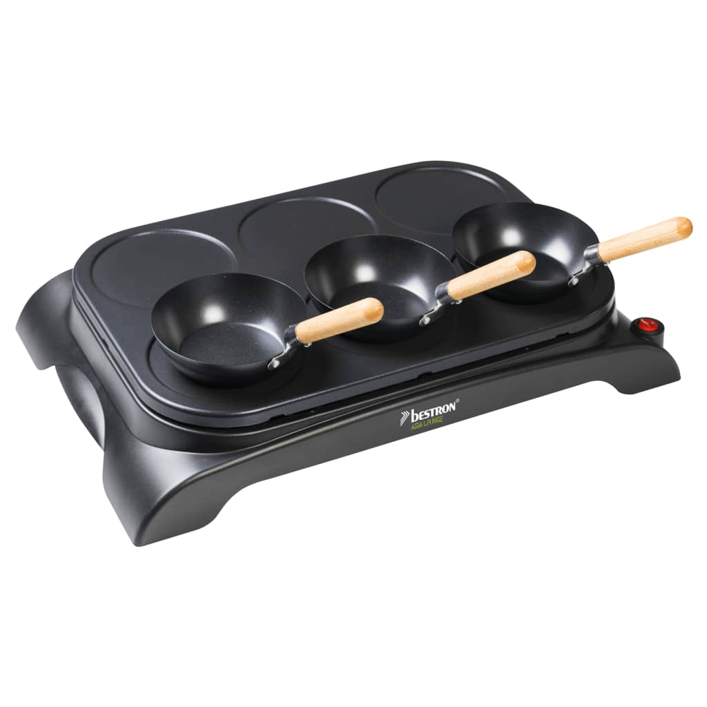 Ensemble De Wok Et Crêpière 6 Personnes AWS600 1000 W Noir Bestron 21 width=274