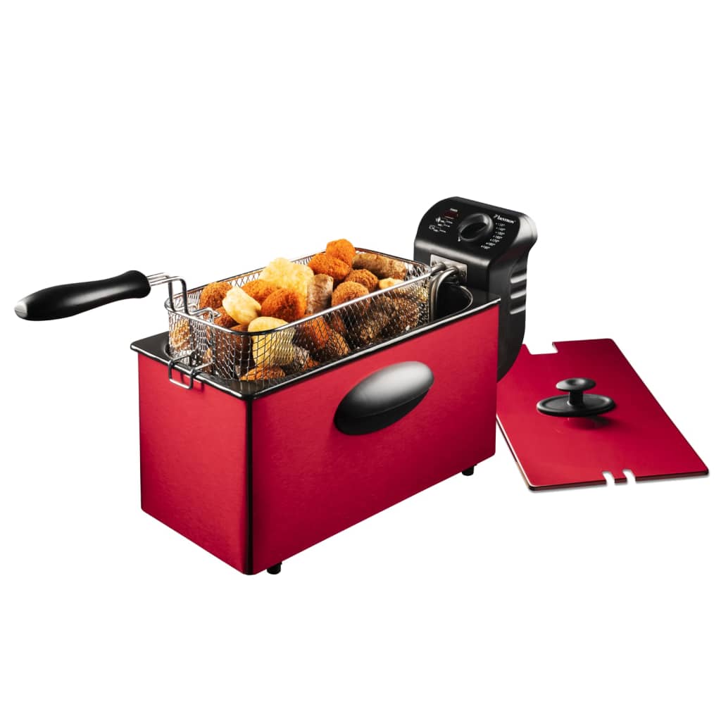 Bestron Friteuse met koude zone AF357R 2000 W 3,5 L rood