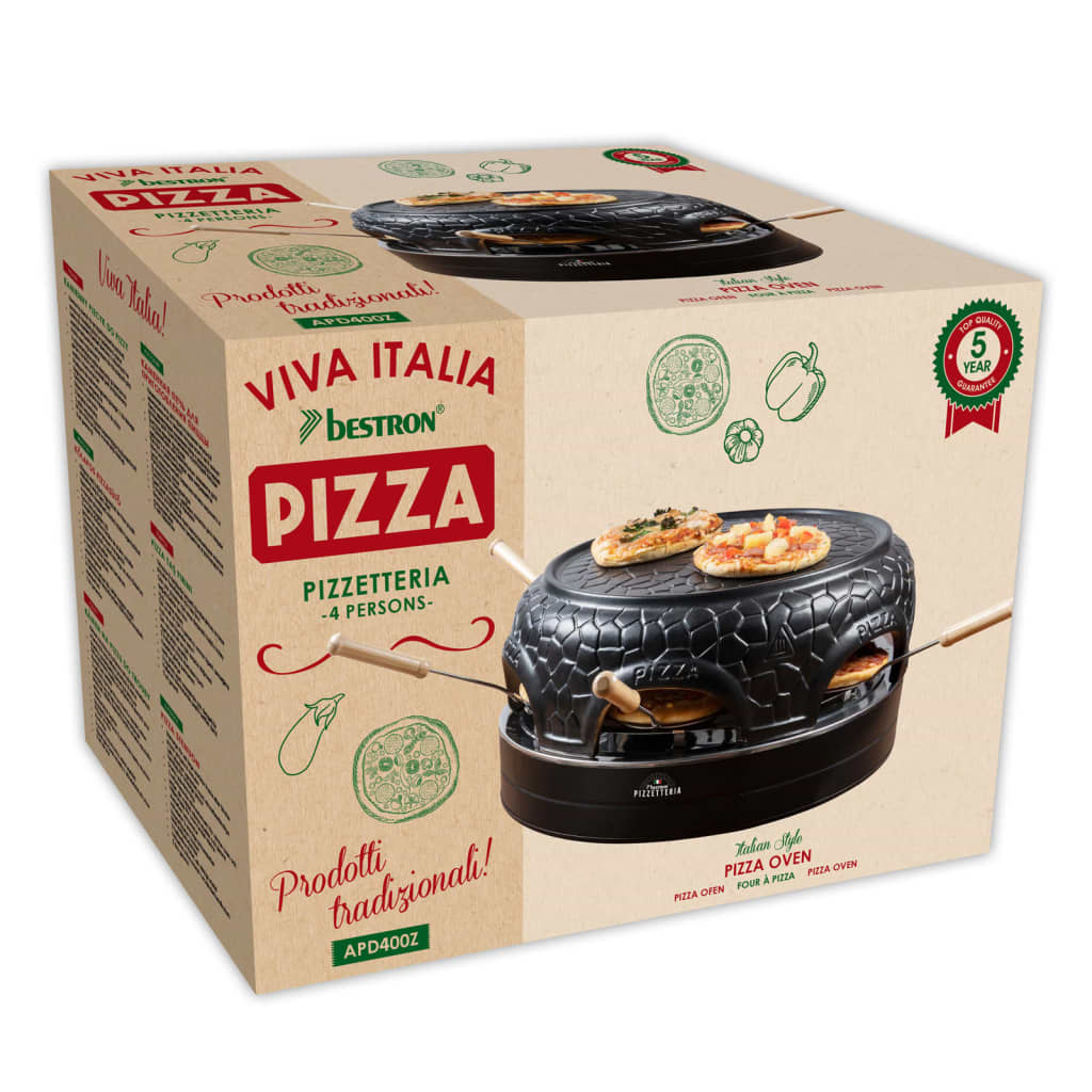 Macchina Per La Pizza Per 4 Persone APD400Z 800 W Nera Bestron 21 width=274