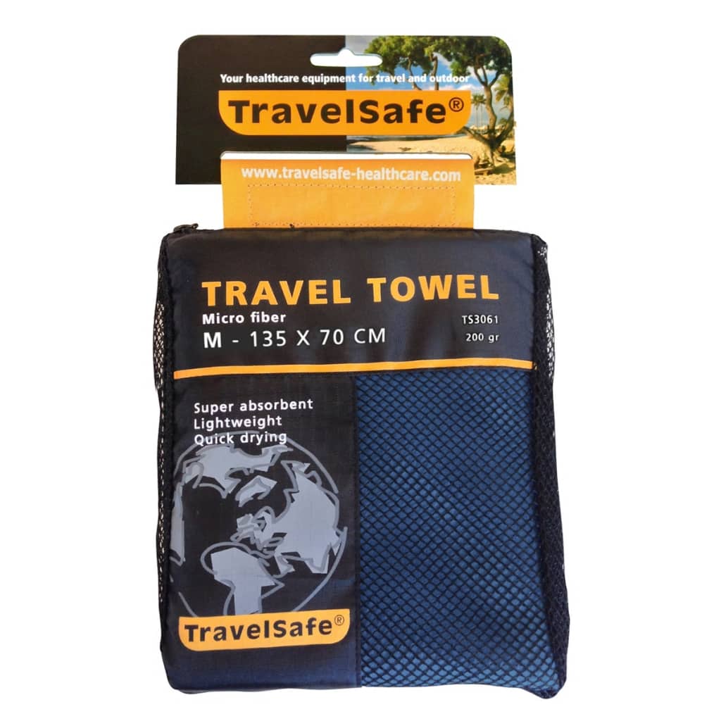 Toalha de microfibra para viagens azul da Travelsafe TS3061