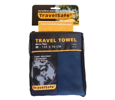 Toalha de microfibra para viagens azul da Travelsafe TS3061