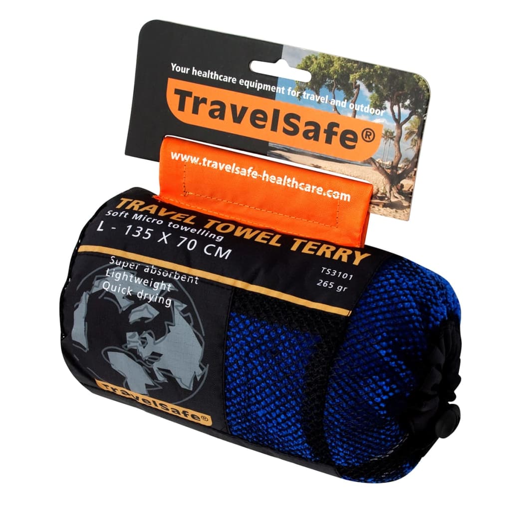 Travelsafe handdoek microvezel koningsblauw TS3101