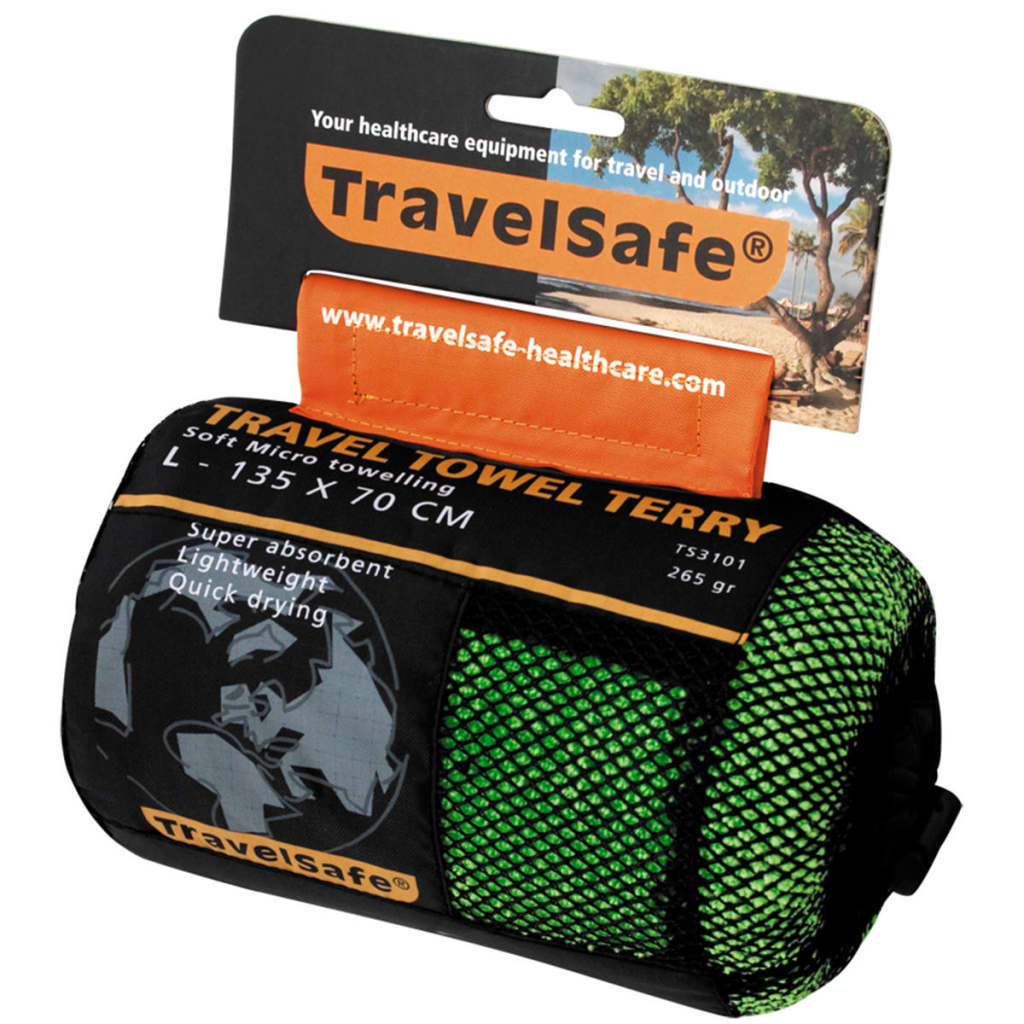 Travelsafe handdoek microvezel groen TS3101