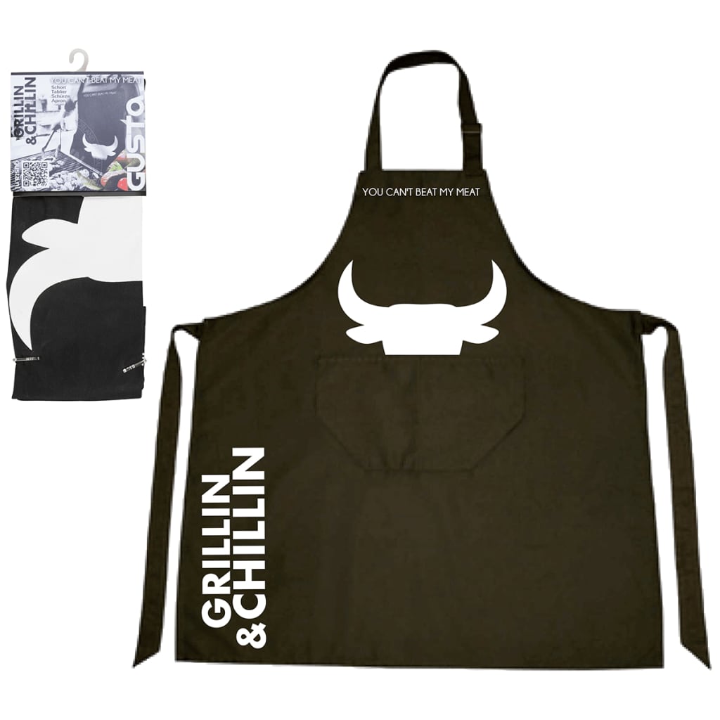 

Gusta Schort Grillin & Chillin 85x70 cm textiel zwart 01250020