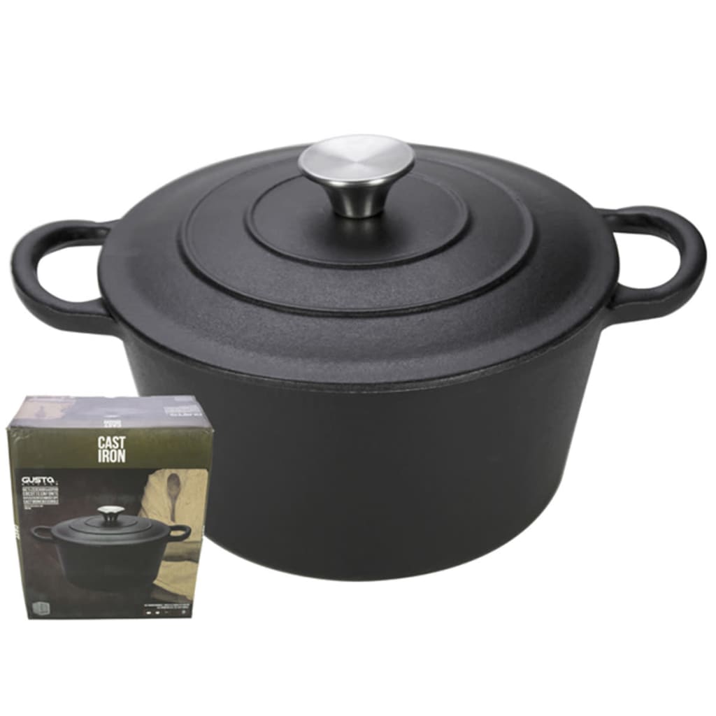 VidaXL - Gusta Braadpan gietijzer 24 cm zwart 01140200