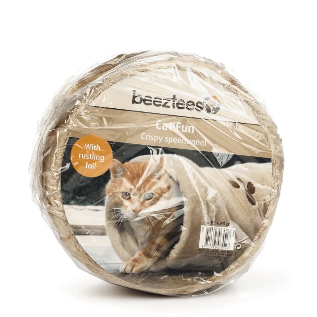 VidaXL - Beeztees Katten speeltunnel Crispy beige 22x60 cm pluche 704791