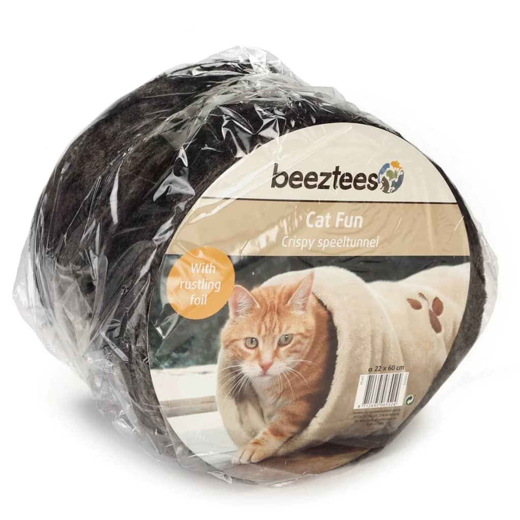 VidaXL - Beeztees Kattenspeeltunnel Crispy grijs 22x60 cm pluche 704792