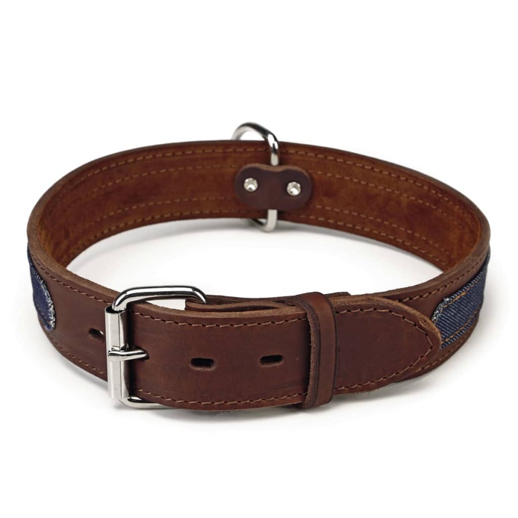 VidaXL - Beeztees Hondenhalsband Denim 45 mm 62-71 cm leer bruin 745947