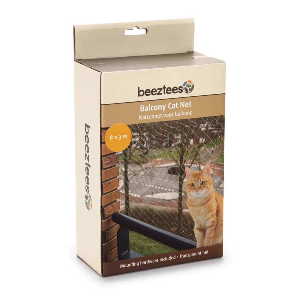 

Beeztees Kattennet voor balkon transparant 8x3 m 41084