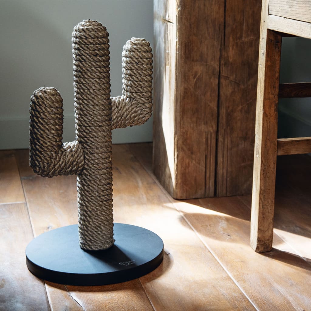 Poste rascador de gatos Cactus madera 35×60 cm negro Negro – Designed By Lotte