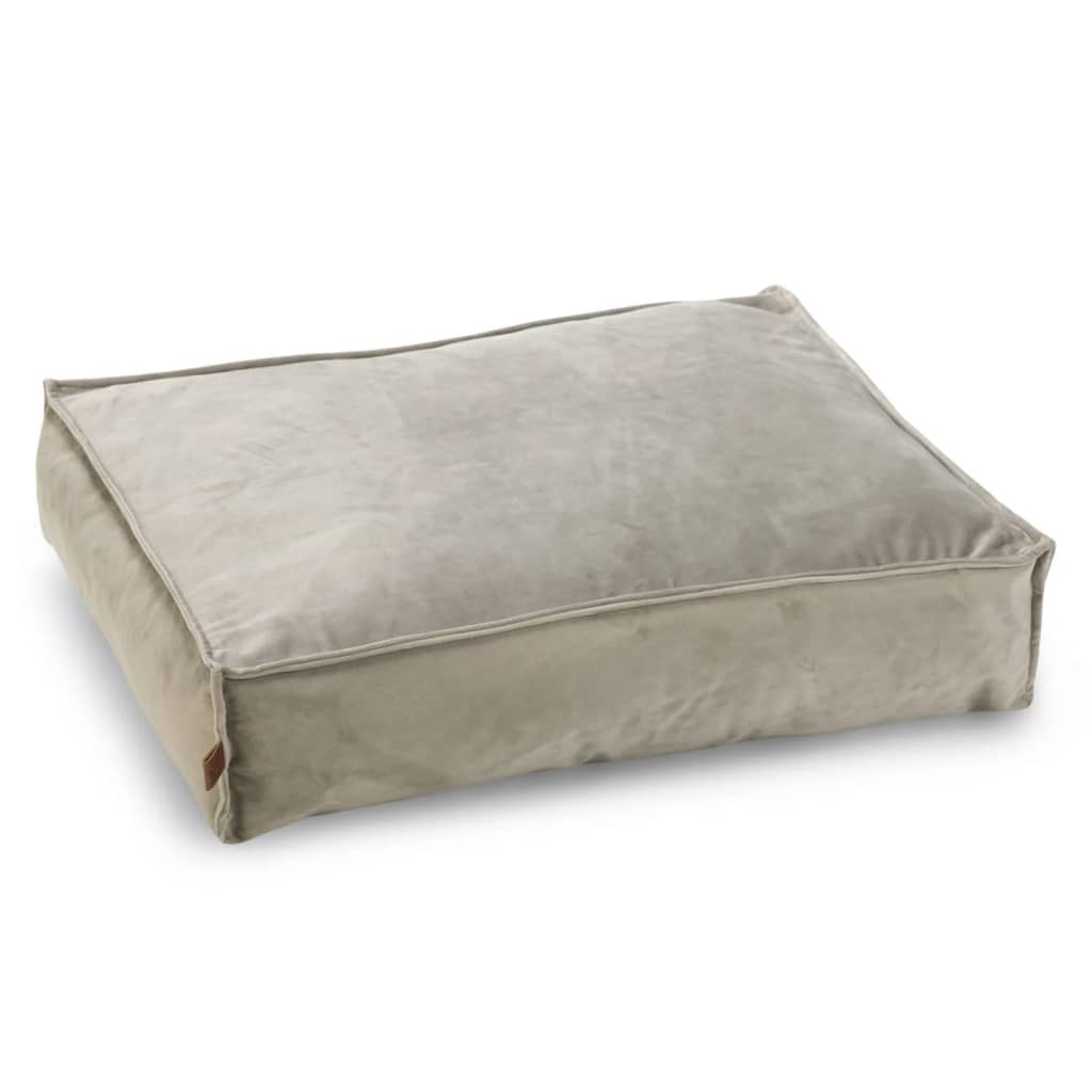 Coussin déhoussable en velours côtelé gris pour chien - 70x55x15 cm