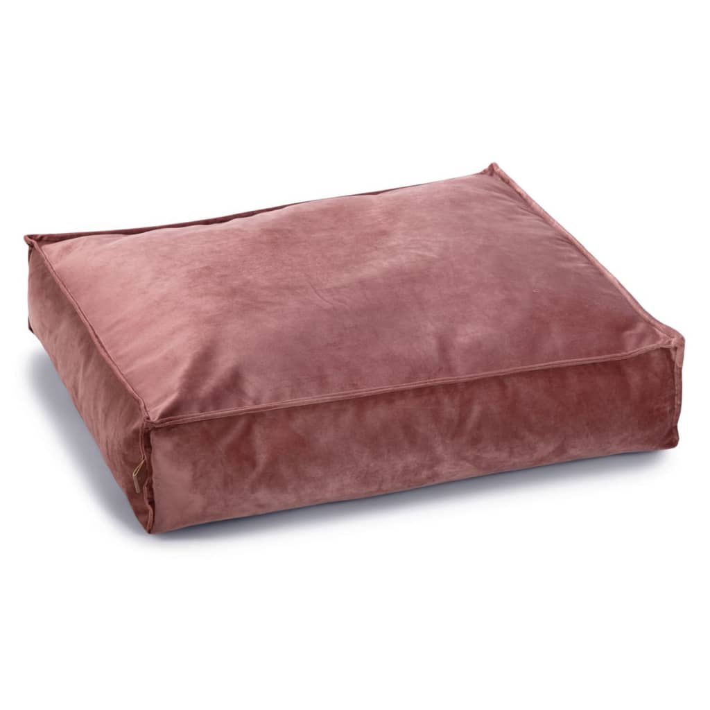 Coussin déhoussable en velours rose pour chien - 70x55x15 cm