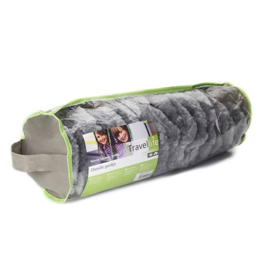 Perdea de muște pentru ușă Chenille, gri, 185x56 cm