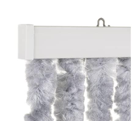 Travellife Rideau de porte Chenille Rain 185x56 cm Gris et blanc