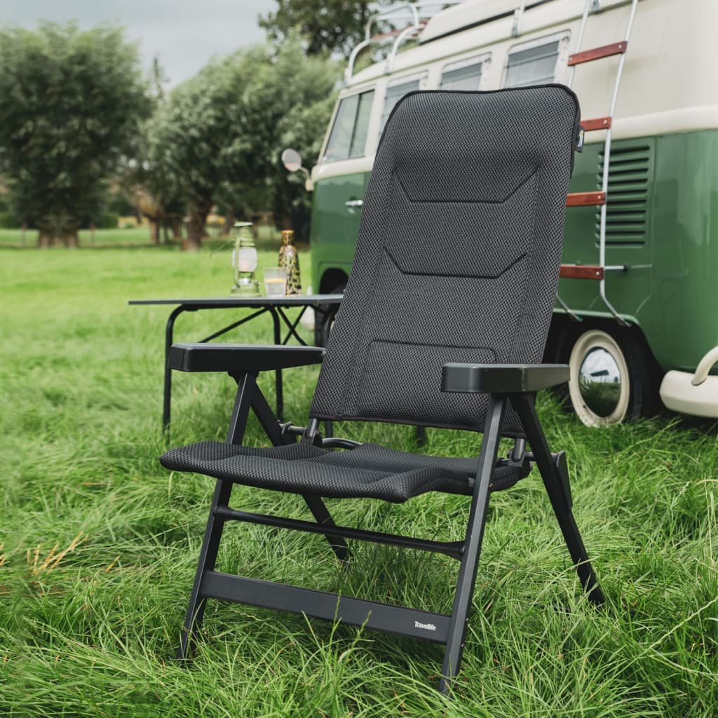 #3 - Travellife luksus foldbar campingstol Monaco Comfort grå