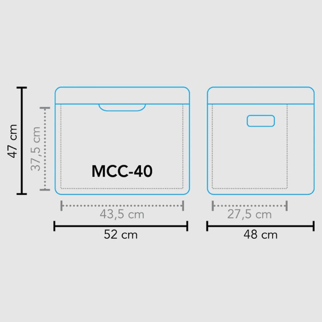 Mestic Kompressor-Kühlbox MCC-40 Schwarz und Grau 42 L - Weddig