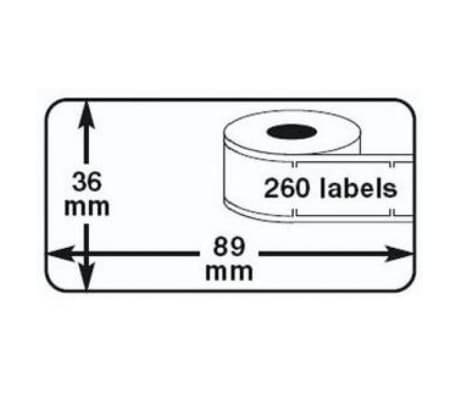 rillstab Labels Roll 89x36 mm 12 rolls White