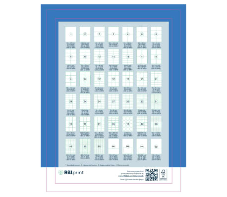 rillprint Etykiety samoprzylepne, 105x37 mm, 500 arkuszy, białe