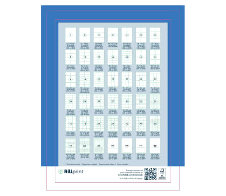 rillprint Etichete autocolante, alb, 105x48 mm, 500 coli