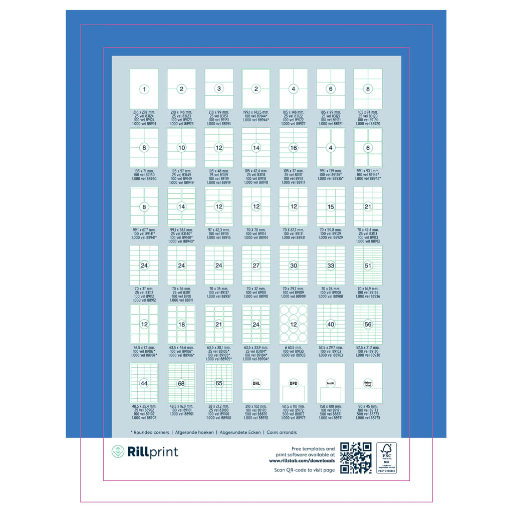 

rillprint Etiketten 105x148 mm 500 vellen wit