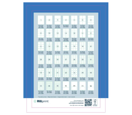 rillprint Etykiety samoprzylepne, 210x297 mm, 500 arkuszy, białe
