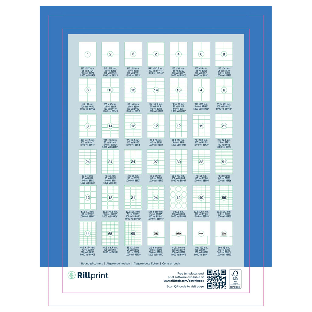 

rillprint Etiketten 105x148 mm 1000 vellen wit