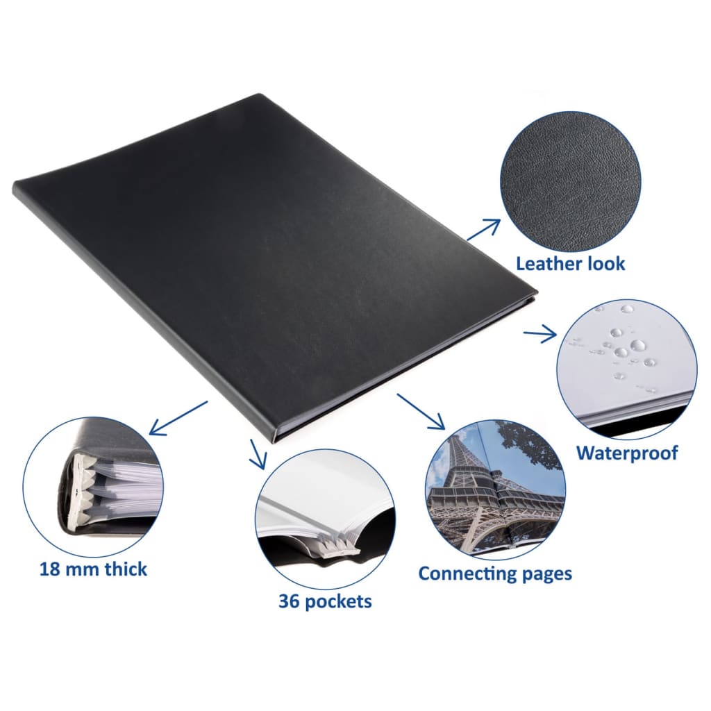 Predstavitvena mapa A3 36 žepov črna