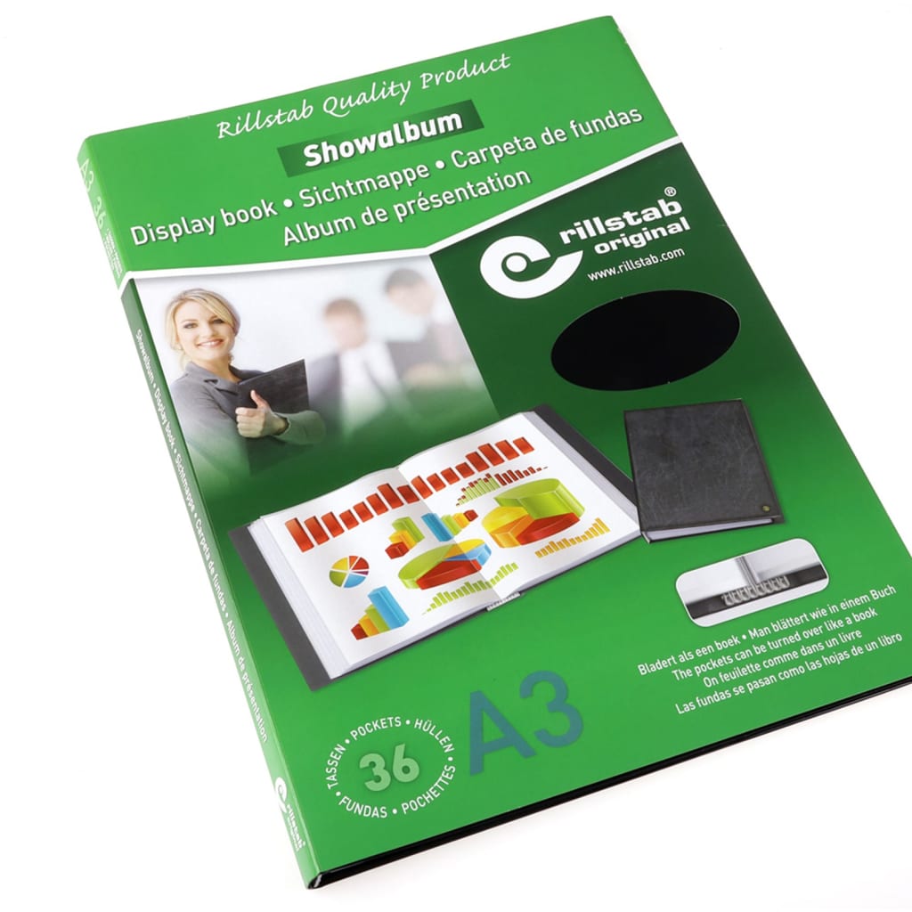 Predstavitvena mapa A3 36 žepov črna