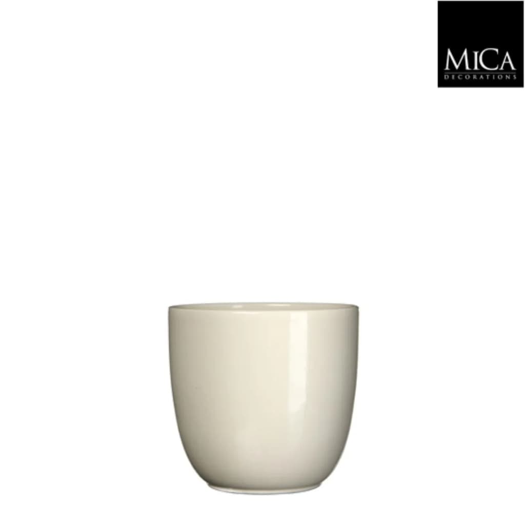 Afbeelding Mica Decorations Tusca pot rond creme h13xd13,5 cm door Vidaxl.nl
