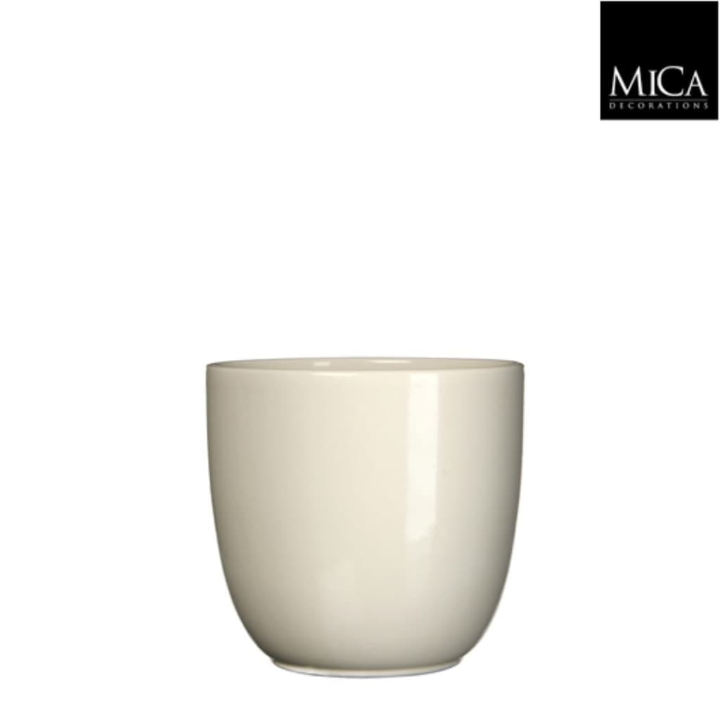 Afbeelding Mica Decorations Tusca pot rond creme h16xd17 cm door Vidaxl.nl
