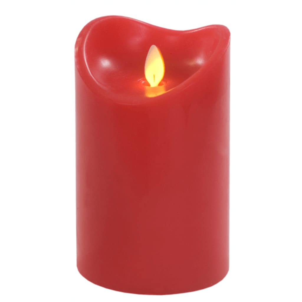 Afbeelding Magic Flame stompkaars led 9 x 15 cm wax rood door Vidaxl.nl