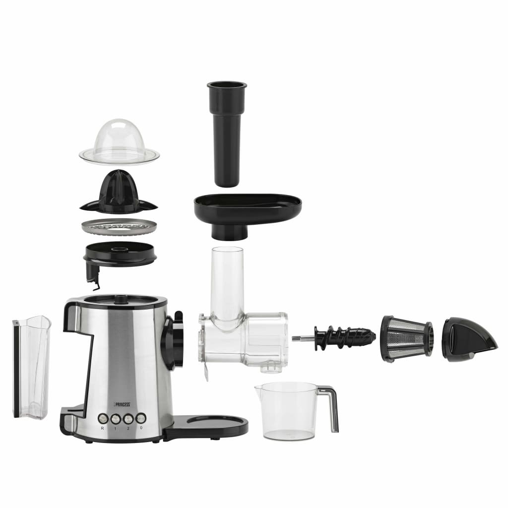 Princess Slowjuicer 2-in-1 Juice Center 150 W zilverkleurig 202042