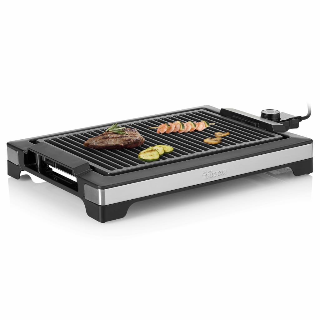 Tristar Bakplaat en elektrische barbecue 2000 W 37x25 cm zwart