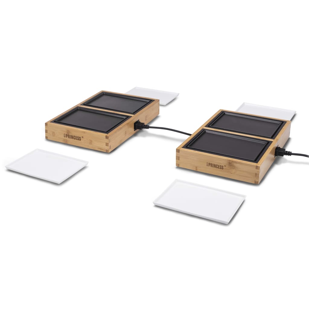 Grelhador de mesa Dinner4All Pure 840W metal/madeira de bambu