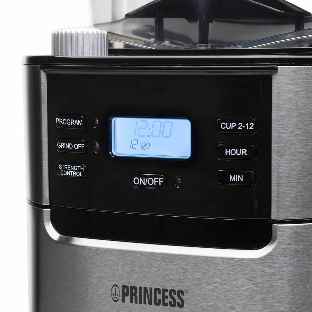 

Princess Grind & Brew Koffiezetapparaat Roma 1050 W zwart