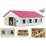 Kids Globe Establo de caballos con 7 boxes 1:24 rosa 610189