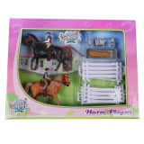 Kids Globe Speelset 2 paarden met ruiters 1:24 kunststof 640072