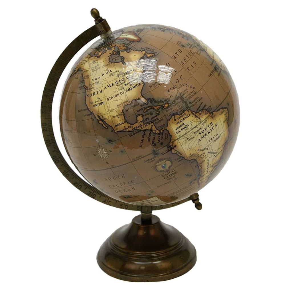 

Gifts Amsterdam Wereldbol 20 cm bruin