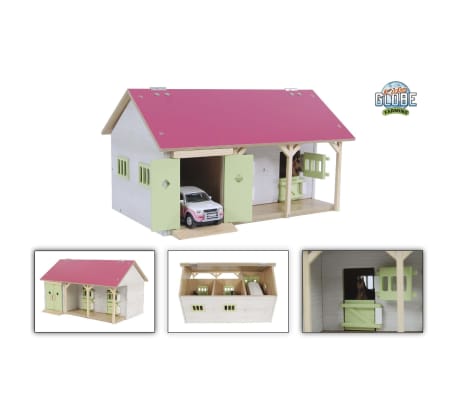 Kids Globe Horse Stable with 2 Boxes and Storage 1:32 Pink