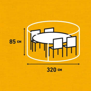 Madison Cobertura para mobiliário de exterior redonda 320 cm cinzento[13/14]