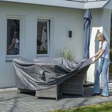 Madison Cobertura para mobiliário de exterior redonda 320 cm cinzento[4/14]