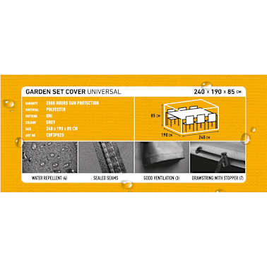 Madison Cobertura para mobiliário de exterior 240x190x85 cm cinzento[12/14]